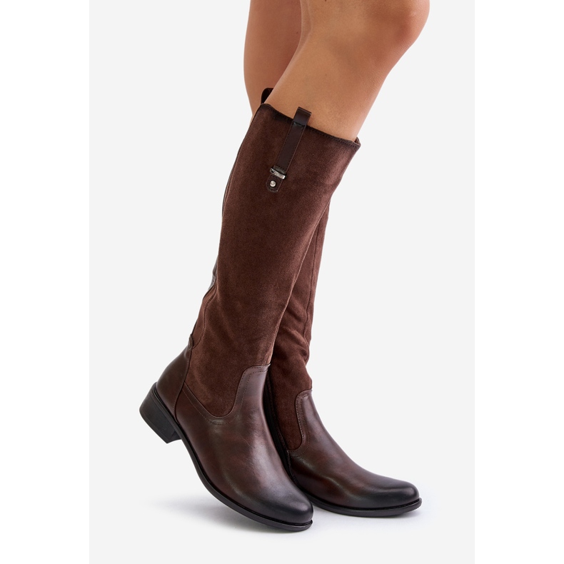 Jezzi Women's Insulated Over-the-Knee Boots With Zipper Brown Ivasira 1