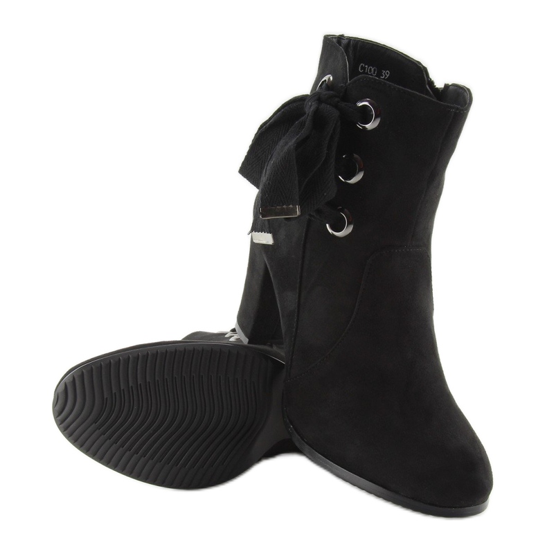 Black high-heeled boots C100 black 1