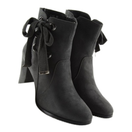 Gray High-heeled boots C100 gray grey 2