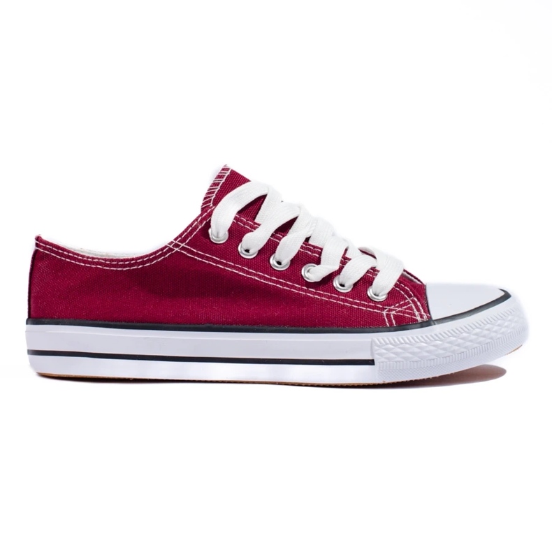 Women's low burgundy Shelovet sneakers red 1