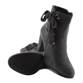 Gray High-heeled boots C100 gray grey 1