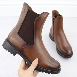 Women's ankle boots, insulated, brown, Potocki 12418 1