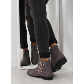 Boots with gray pearls 30708 gray grey 1
