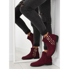 Boots with pearls burgundy 30708 red multicolored 1