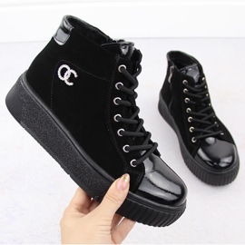 Leather women's sneakers black Filippo DBT6483 1