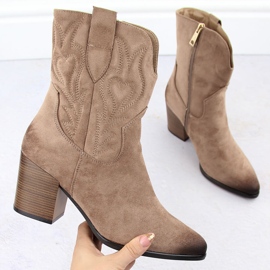 Women's boots cowboy boots insulated beige Vinceza 1