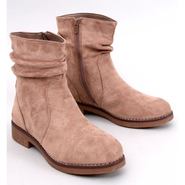 Bracy Khaki ruffled ankle boots beige 1