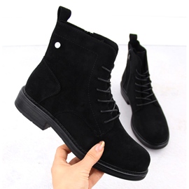 Women's suede boots black Sergio Leone BT590 1