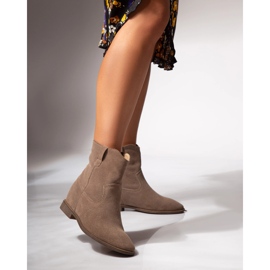 BUTDAM Kwk wedge boots leather suede beige 1