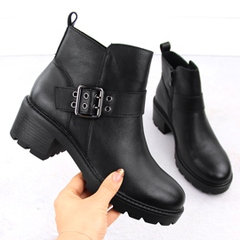 Women's leather ankle boots insulated on a block black Sergio Leone BT720-S 1 Women's leather ankle boots insulated on a block black Sergio Leone BT720-S 1