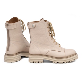 Women's Workers Leather Beige Butdam WOR1 1