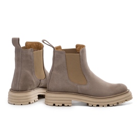 Chelsea boots with thick sole suede beige Butdam Wos 1 Chelsea boots with thick sole suede beige Butdam Wos 1