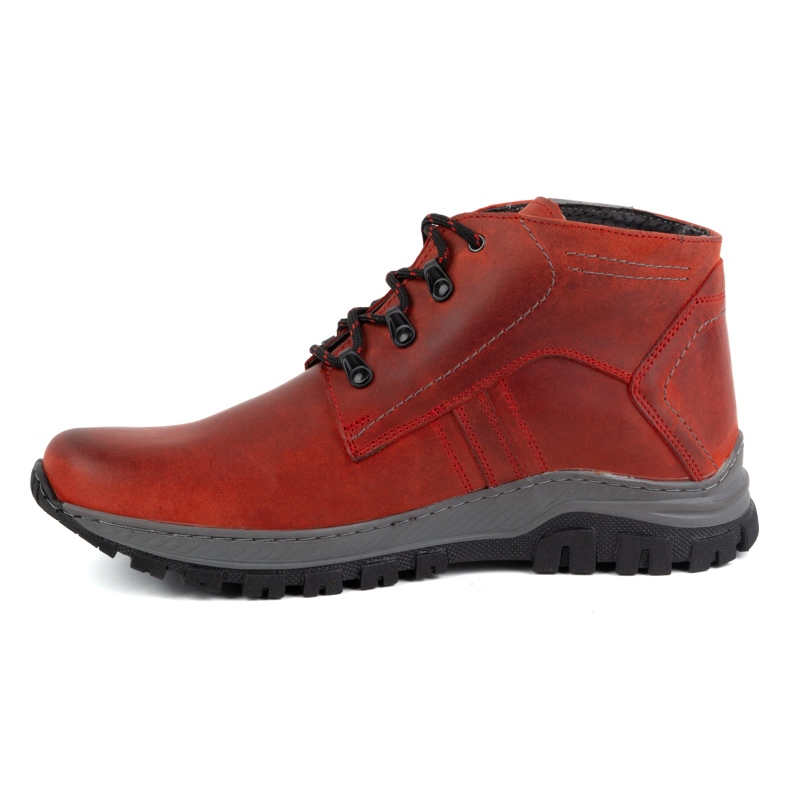 Olivier Men's leather winter boots 119GT red 1