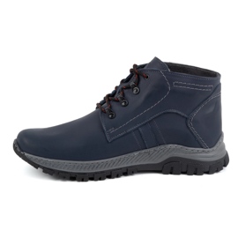 Olivier Men's winter leather boots 119GT navy blue 1