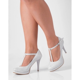 BUTDAM Mariola wedding shoes Comfortable on a platform with straps silver 1