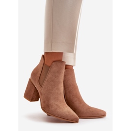 Eco Suede Ankle Boots With Heel Warm Brown Daivine 1