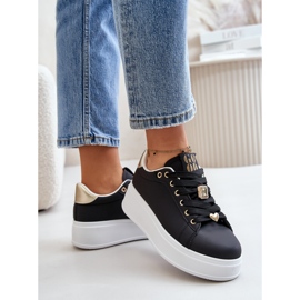 Women's Platform Sneakers With Decorations, Black Herbisa 2