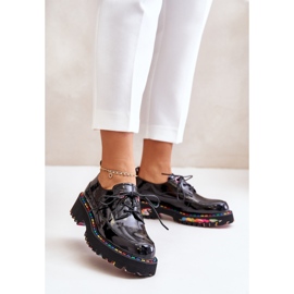 Patent Leather Women's Lace-up Shoes Artiker 55C0497 Black 2