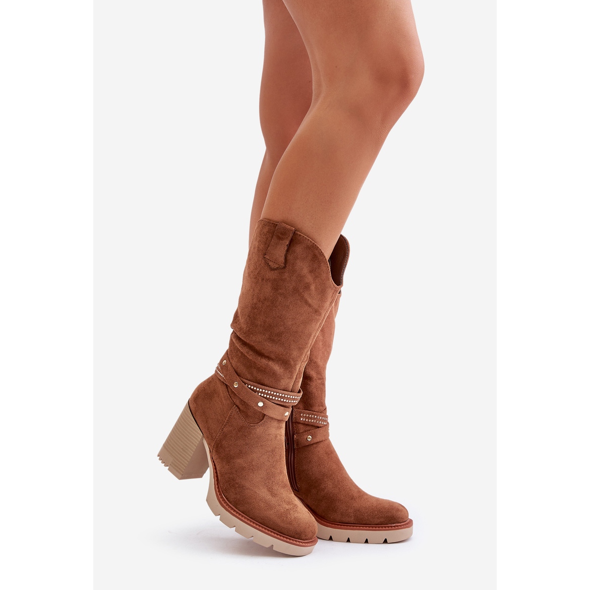 Mid calf heeled boots shop