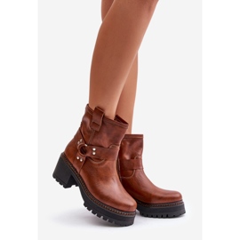 Lewski Women's Leather Ankle Boots Levski 3435 Brown 1