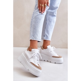 Leather Sneakers On A Massive Platform Lewski 3635/X White-Beige 2