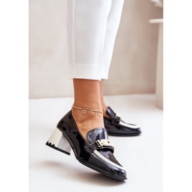 Patent Leather Women's Heeled Shoes With Decoration Artiker 55C1002 Black 2