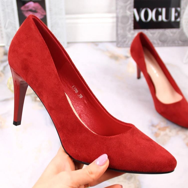 Sergio Leone W SK379K Suede High Heels Red 1