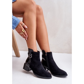 S.Barski Elegant Insulated High Heel Ankle Boots MR880-040 Black 2