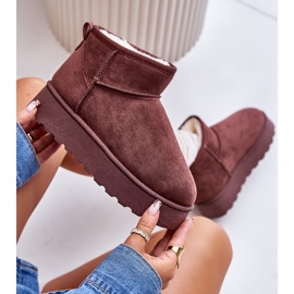 Women's Snow Boots On The Platform Fur-Lined Dark Brown Xamella 2