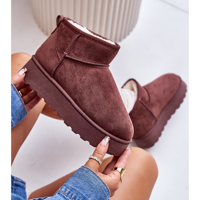 Women's Snow Boots On The Platform Fur-Lined Dark Brown Xamella 2 Women's Snow Boots On The Platform Fur-Lined Dark Brown Xamella 2