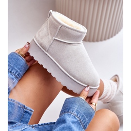 Women's Snow Boots On The Platform Fur-Lined Light Gray Xamella grey 2