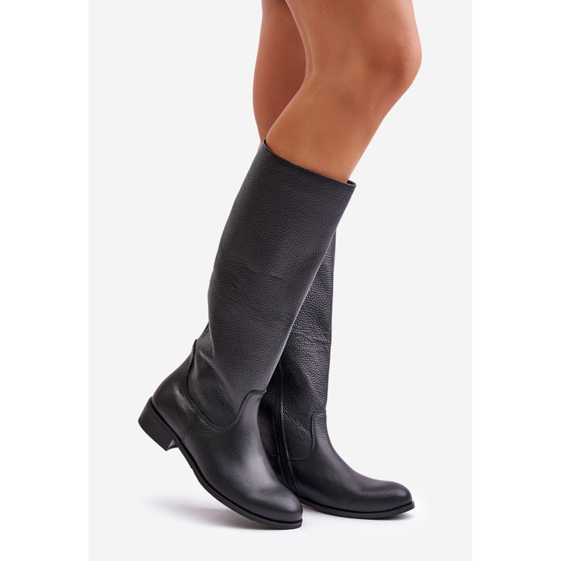 Lewski Women's Leather Mid-Calf Boots With Zipper Levski 3616 Black 1 Lewski Women's Leather Mid-Calf Boots With Zipper Levski 3616 Black 1