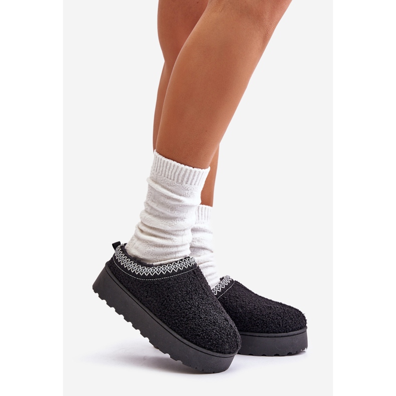 Women's Snow Boots On Platform With Embroidery Black Tirissa 1