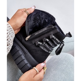 Women's Platform Ankle Boots With Decorative Laces Black Edidda 2