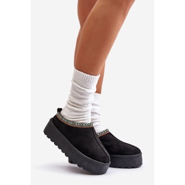 Women's Slippers On Platform With Embroidery Black Neroma 1