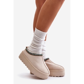 Women's Slippers On Platform With Embroidery Light Beige Neroma 1