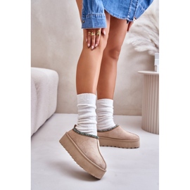 Women's Slippers On Platform With Embroidery Beige Neroma 2