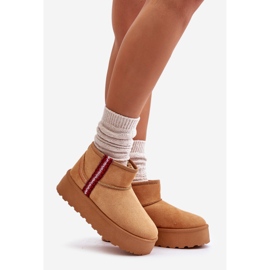 Women's Insulated Camel Lomessa Snow Boots On Platform beige 1