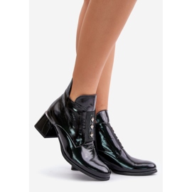 Zazoo 60504 Patent Leather Ankle Boots Insulated Black 1