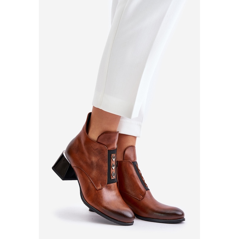 Zazoo 60504 Leather Ankle Boots Insulated Brown 1