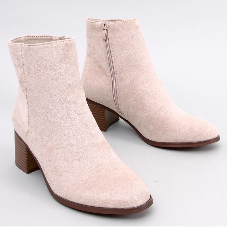Classic Annie Beige high-heeled ankle boots 1