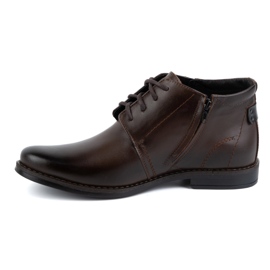 Men's winter leather boots dark brown 336LU - Olivier Shoes 1