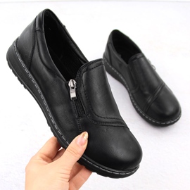 Women's half-boots on a rise, comfortable, black, Potocki 90308 1