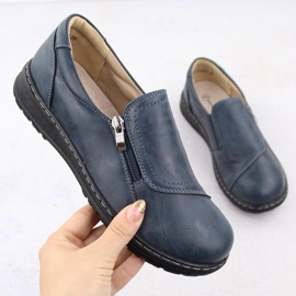 Women's half-boots on a rise, comfortable, navy blue, Potocki 90308 1