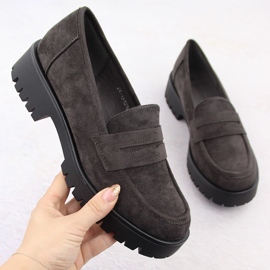 Women's suede loafers gray Potocki 12437 grey 1 Women's suede loafers gray Potocki 12437 grey 1