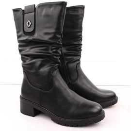 Women's high ankle boots on the block black Unisoft 7993 1