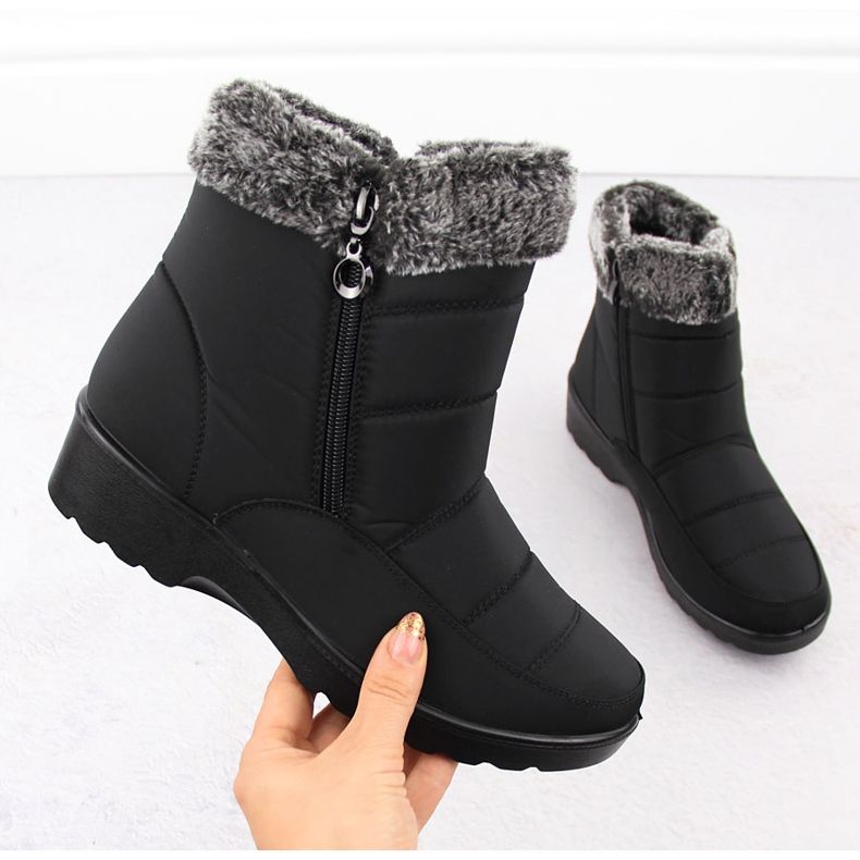 Women's snow boots with fur black Vinceza 86231 1