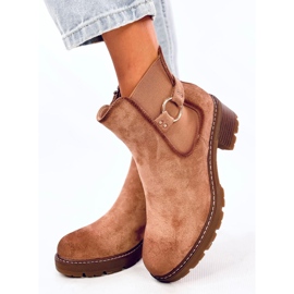 Airon Khaki Low Heel Chelsea Boots beige 1