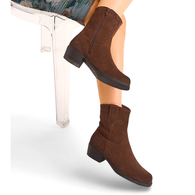 Women's leather cowboy boots brown Sergio Leone BT284-S 2