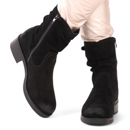 Women's leather suede ankle boots black Sergio Leone BT355-S 1 Women's leather suede ankle boots black Sergio Leone BT355-S 1